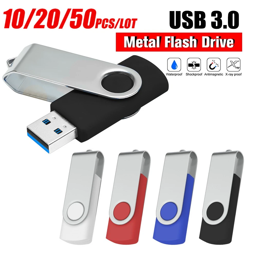 

10/20/50 шт. USB 3.0 флэш-накопитель 8 ГБ 16 ГБ 32 ГБ 64 ГБ металлический флэш-накопитель USB-накопитель 128 ГБ вращающийся мини-диск U