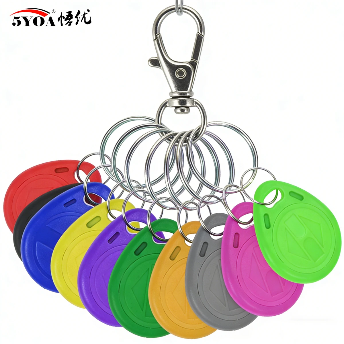 

5YOA 100pcs T5577 Keys EM4305 Rewritable Writable Rewrite Duplicate RFID Tag Copy EM4100 125KHZ Card Badge ID Token Keyfobs