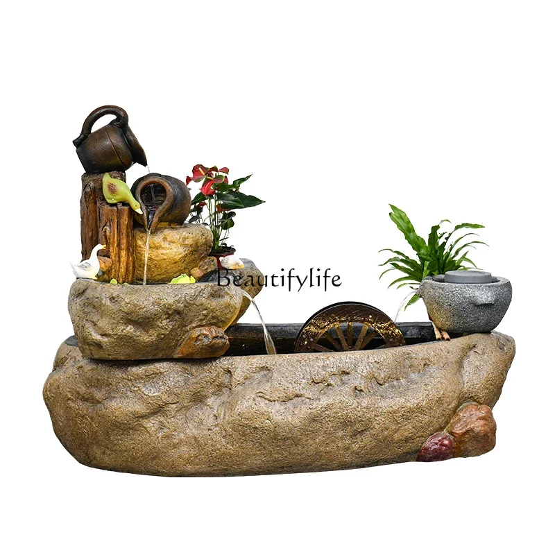 

Garden fish pond flowing water ornament circulating water outdoor fountain waterscape layout