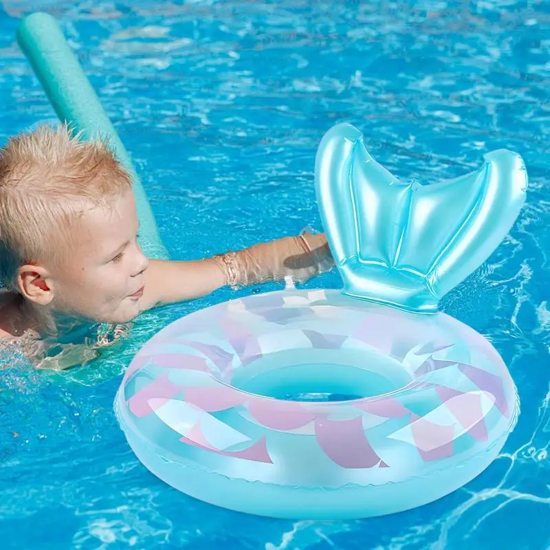 Baby Pool Float Kids Tube Ring Mermaid Inflatable Trainer Accessories For Babies And Toddler For Beach And Puddle