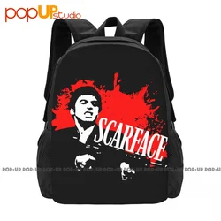 Scarface Tony Montana Blood Splatter Little Friend Pacino Gangster Backpack Large Capacity Portable Riding Backpack