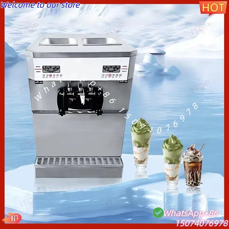 2026 New Snack Commercial Frozen Yogurt Maker Automatic 3 Flavor Soft Ice Cream Machines for Making Ice Cream