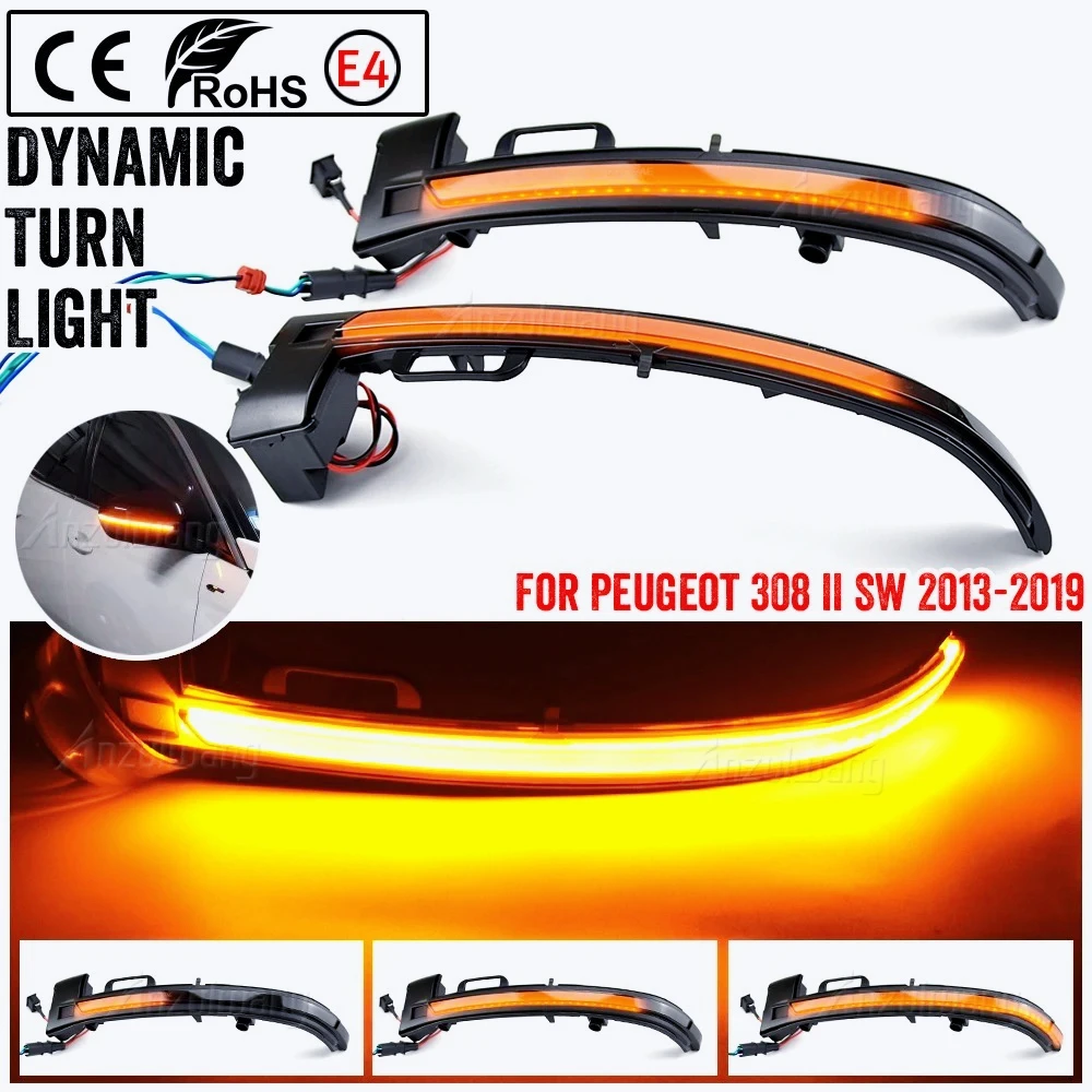 

ZV-Dynamic Blinker Turn Signal LED For Peugeot 308 T9 308 II SW 2013 2014 2015 2016 2017 2018 2019 arrow light
