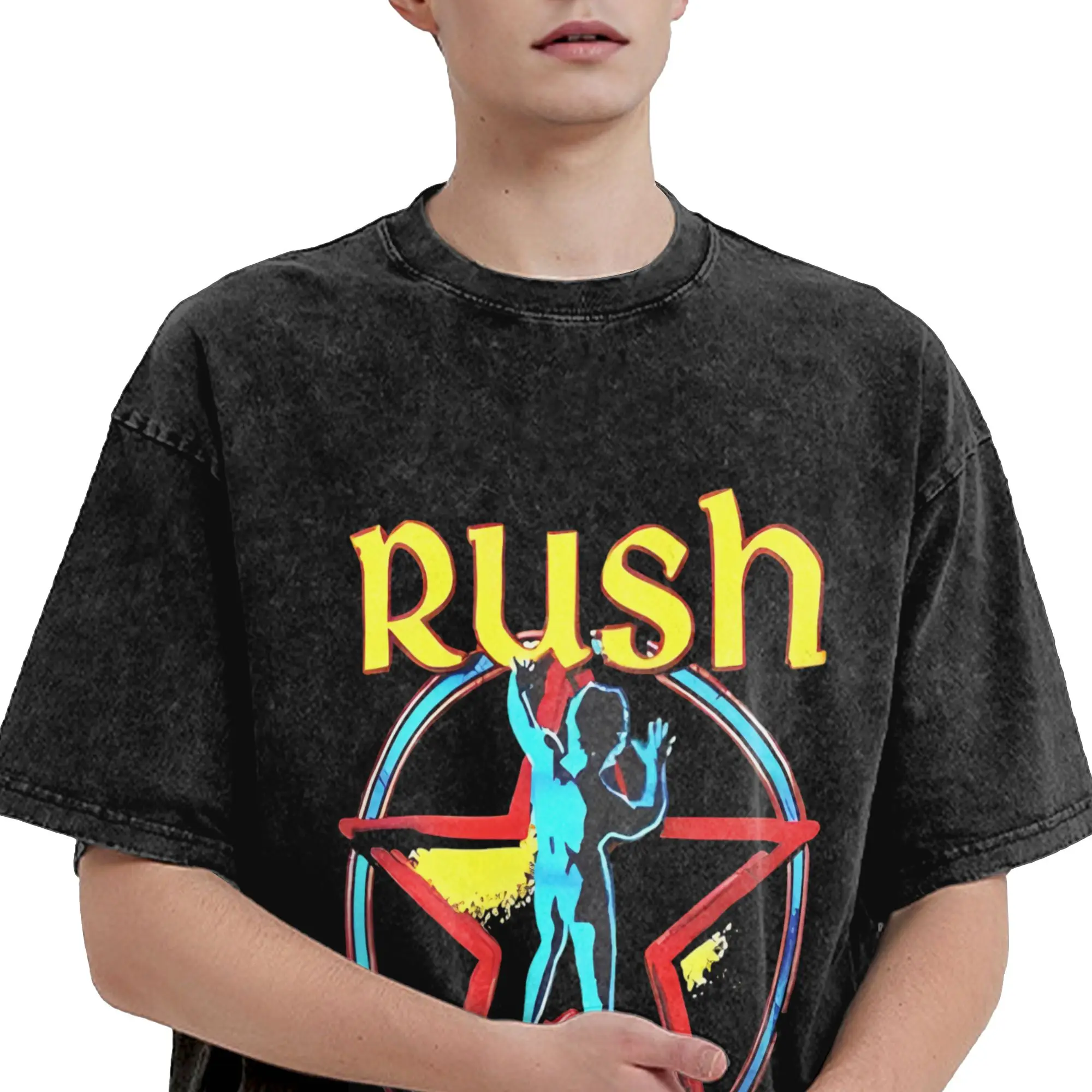 الجدة راش روك باند تي شيرت للرجال الجولة الرقبة 100% القطن غسلها تي شيرت قصير الأكمام تيز هدية فكرة الملابس