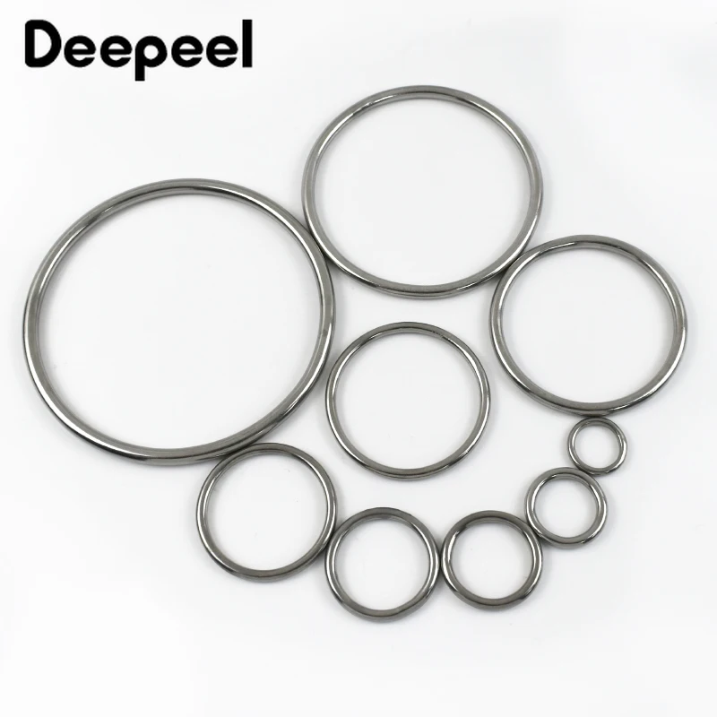 

10Pcs 15-100mm Seamless Stainless Steel Buckles Bag Strap Keychain O Ring Garment Belt Shoes Connector Leather Crafts Supplies