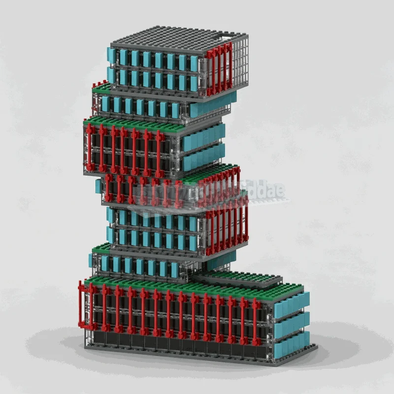 2653PCS Modern Stacked Office Tower Building Blocks Urban Architecture Model DIY Assembly Toy Decoration Collection Display Gift