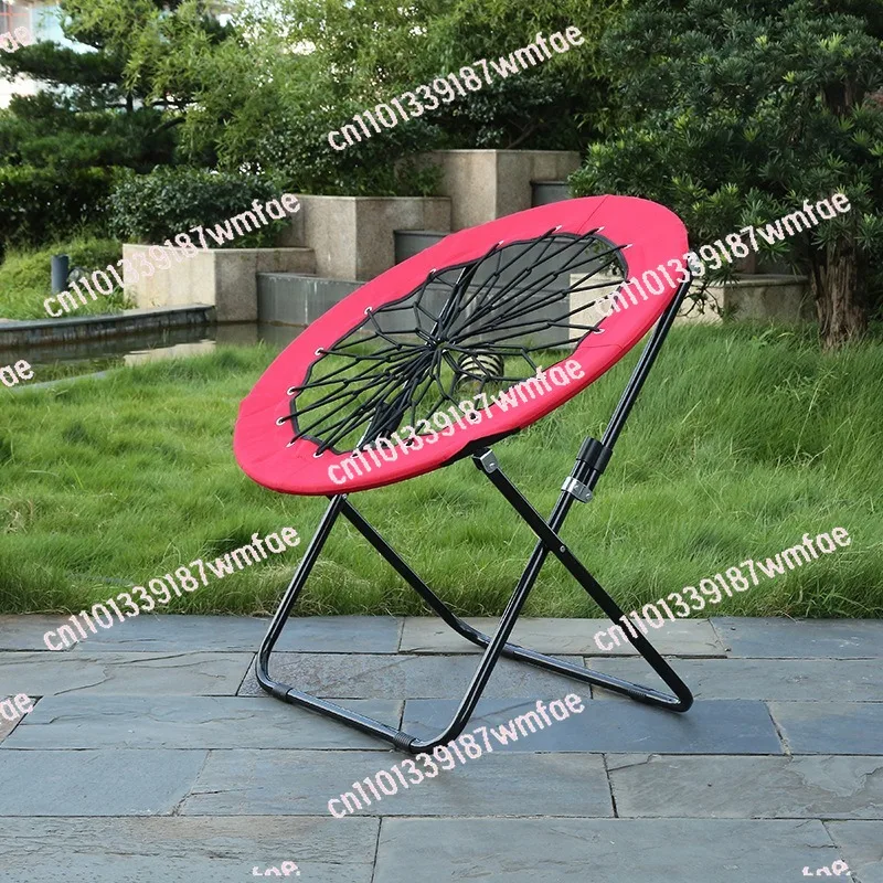 Outdoor Folding Camping Fishing Chair, Portable Spring Elastic Lazy Stool, Oxford Cloth Picnic Hiking Travel Beach Chair