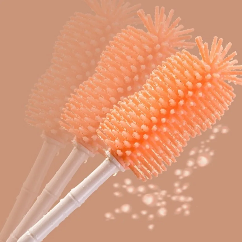 

Soft Head Baby Bottle Cleaner Set Long Handle 360 Degree Rotation Bottle Cleaning Brush Handheld Silicone Water Bottle Cleaner