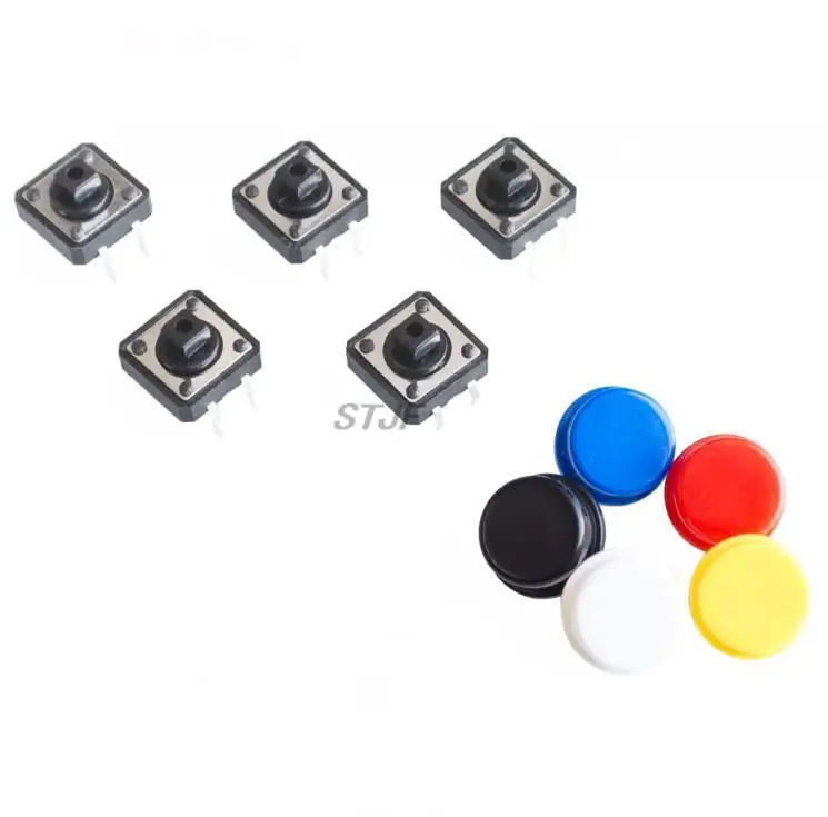 20 Set/lot 12X12MM Modul Kunci Besar Modul Tombol Besar Modul Sakelar Sentuh Ringan dengan Topi Output Tingkat Tinggi untuk Arduino Usb