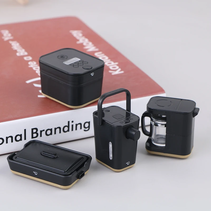 1Pcs ตุ๊กตามินิไฟฟ้าเค้ก Pan/หม้อหุงข้าวไฟฟ้า/กาต้มน้ำไฟฟ้า/กาแฟหม้อจำลองของเล่นตกแต่งเฟอร์นิเจอร์