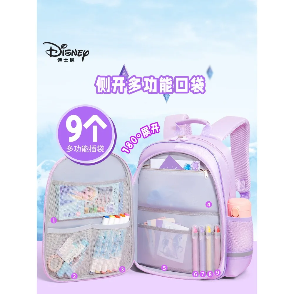 Mochilas Disney para alunos do ensino fundamental, meninas bonitos, Elsa, Snow Queen, princesa, crianças, jardim de infância, amor