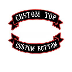 Custom Rocker Back Patch Embroidered MC Biker Club Name Patch