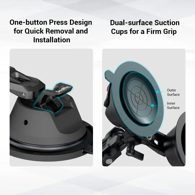 In-Car Shooting Base SmallRig 3566 Suction Support, Fits Sony DSLR, GoPro and Other Action Cameras for Car Windshield Installati