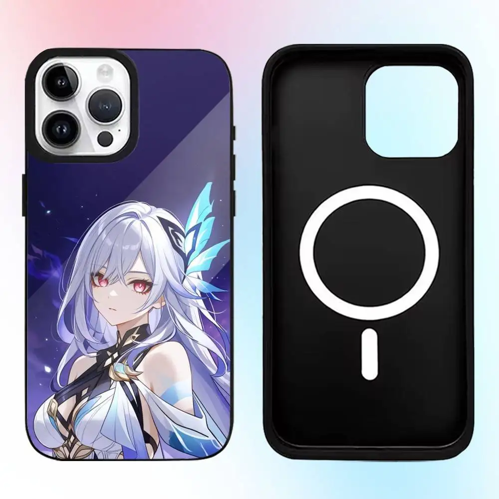 Etui na telefon G-GENSHIN IMPACT S-Skirk-es do iPhone'a 17, 16, 15, 14, 13, 12, 11 Plus, Pro Max z magnetycznym systemem Magsafe i bezprzewodowym ładowaniem.