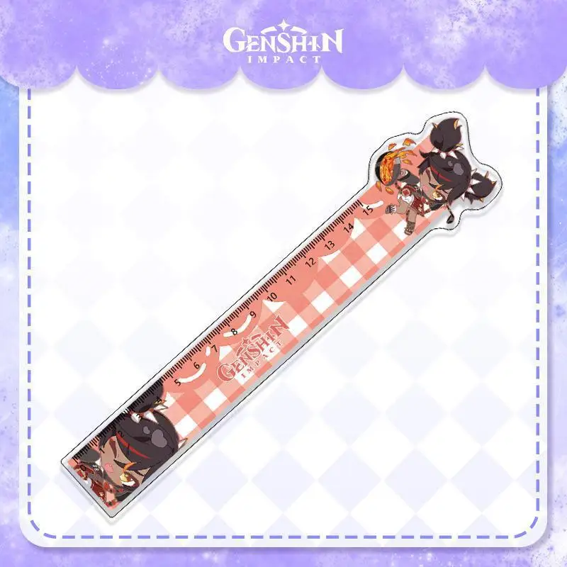 شخصية لعبة شعبية للغاية محيطية متعددة الوظائف أكريليك 15 سم مسطرة مكتب ومستلزمات الدراسة مع نسيج واضح