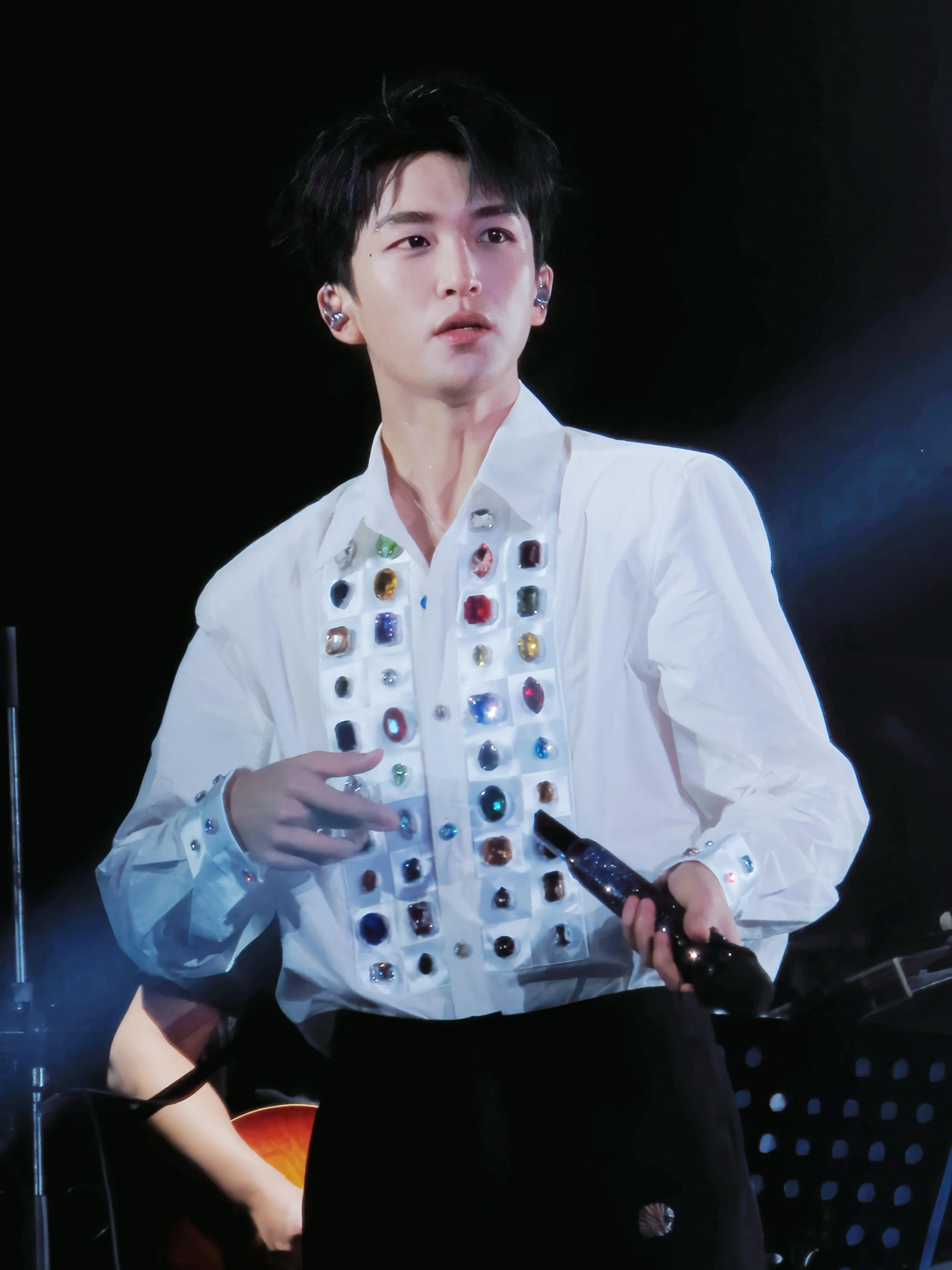 الرجال النساء 2025 موضة جديدة الراقية بلايز تألق اليدوية الأحجار الكريمة فضفاضة الراحة قمصان موضة قمصان طويلة الأكمام وسيم #3