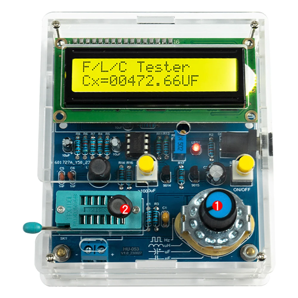 Tester indukcyjności pojemnościowej DIY zestaw elektroniczny wyświetlacz pomiaru częstotliwości PCB DIY projekt lutowania praktyka lutowania