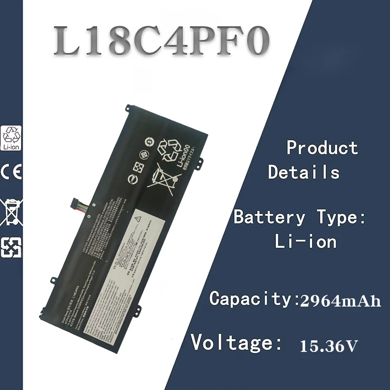 

Аккумулятор для ноутбука Lenovo 15,36 В, 2964 мАч — подходит для ThinkBook13S-IWL, IdeaPad S540-13-IWL и L18C4PF0 | Прочная замена