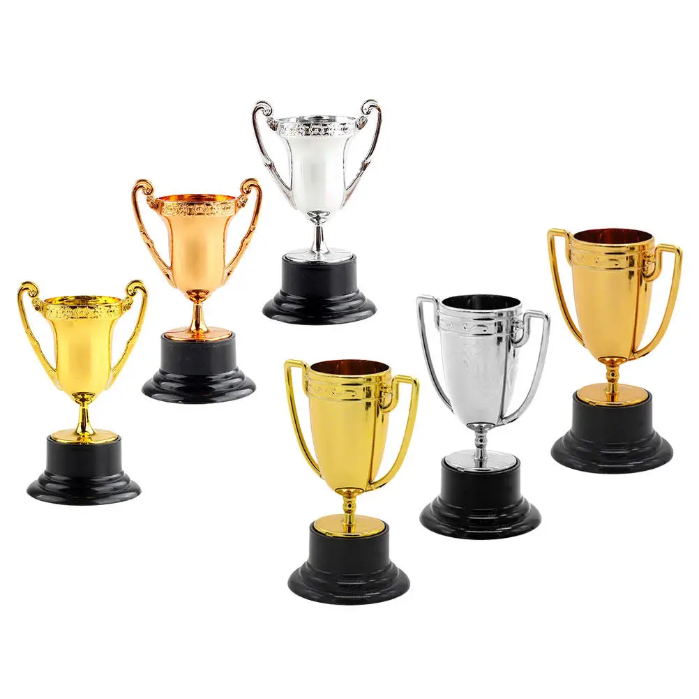 

6Pcs Exquisite Small Trophy for Kids Plastic Children Trophy Ornament Portable Lightweight Reward Prop for School Events Fun