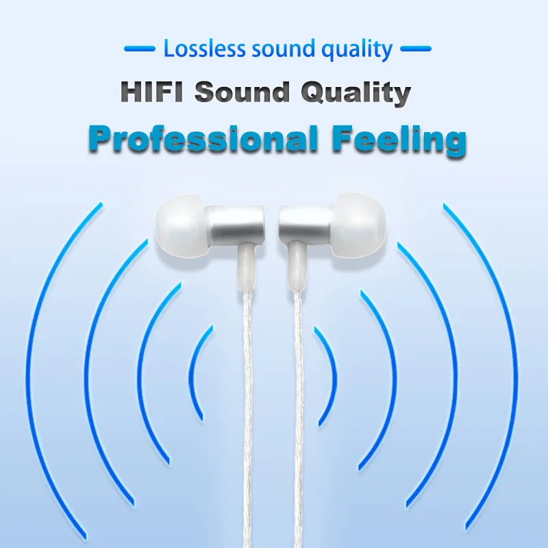 Auricolare HIFI entry level Auricolari di piccole dimensioni Auricolari cablati per dormire con microfono per cellulare