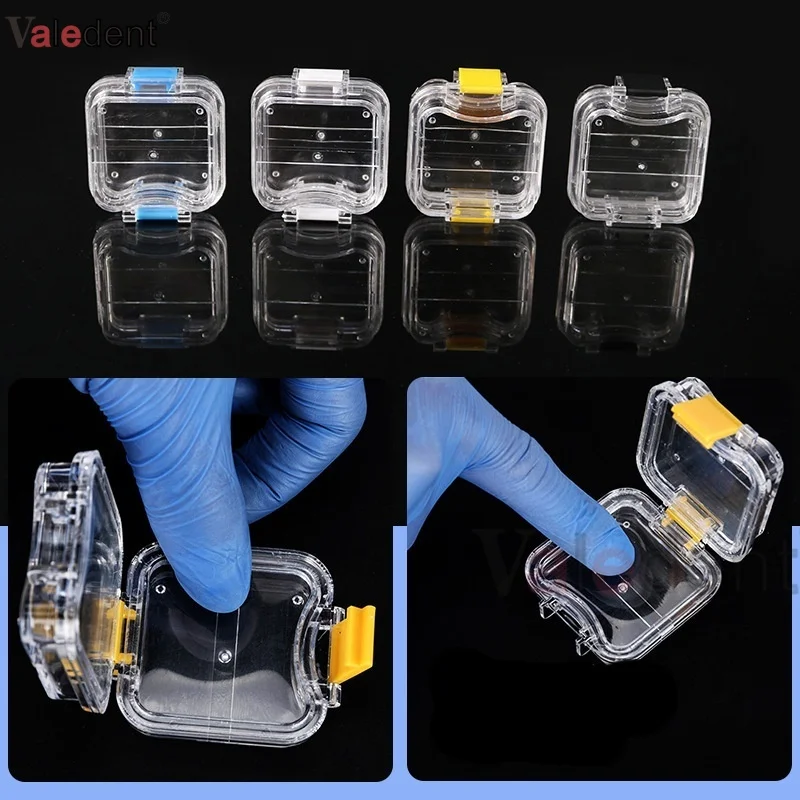 10PCS Dental Crown Box With Transparent Flexible Film Inside Denture Storage Material Plastic Teeth Tool