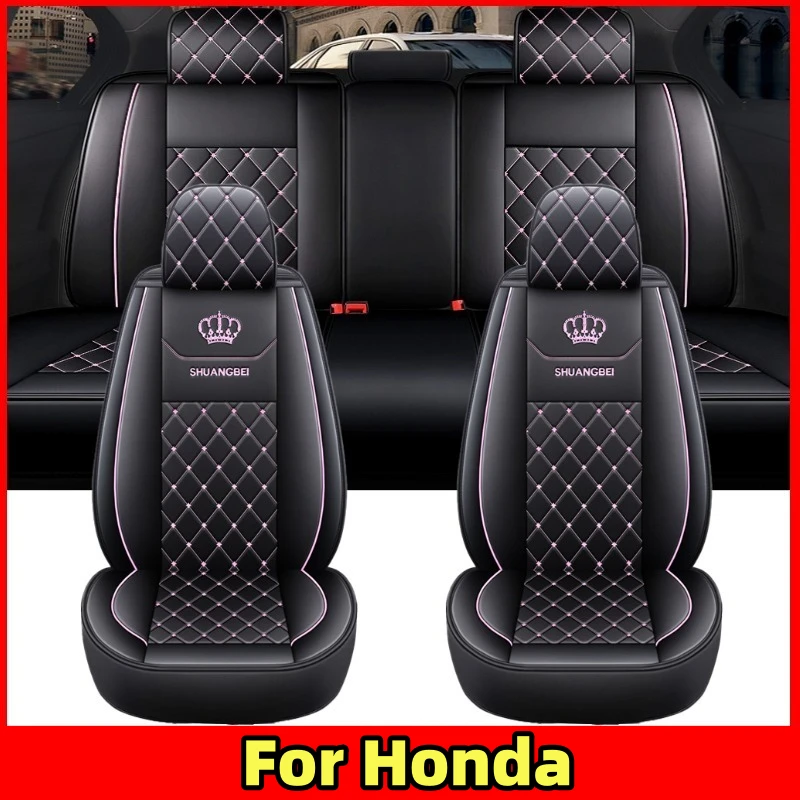 

НОВЫЙ чехол на автомобильное сиденье, водонепроницаемый, износостойкий, из искусственной кожи, удобный чехол на сиденье с вышивкой в виде короны, полный чехол для Honda