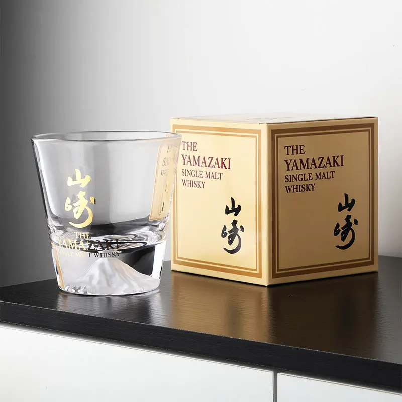 Yamazaki Glod Character Japanese Mount Fuji Snow Mountain Xo Whisky Glasses Fujiyama Snowberg Whiskey Tumbler Water Cup Gift Box