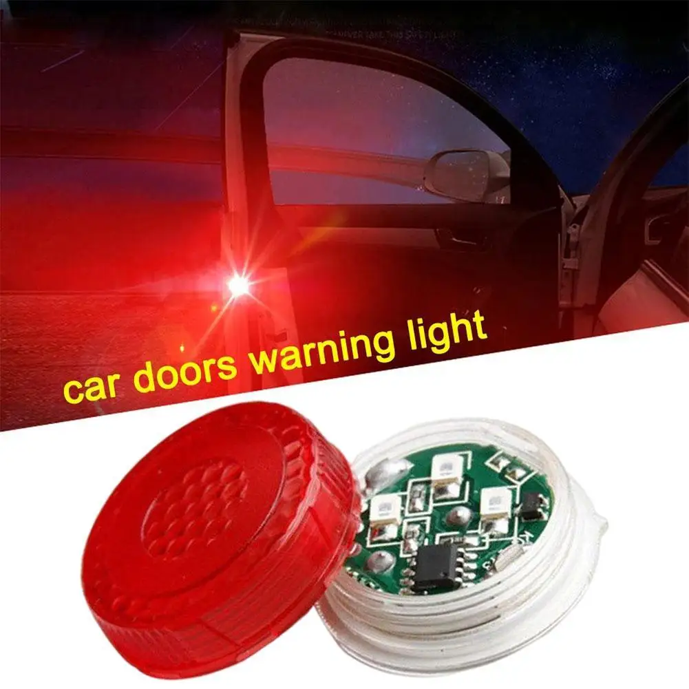 

1Pcs 3 Leds Car Openning Door Warning Light Safety Lamp Signal Anti-collision Bulbs Alarm Flash Lights Parking Wireless Mag X8E6