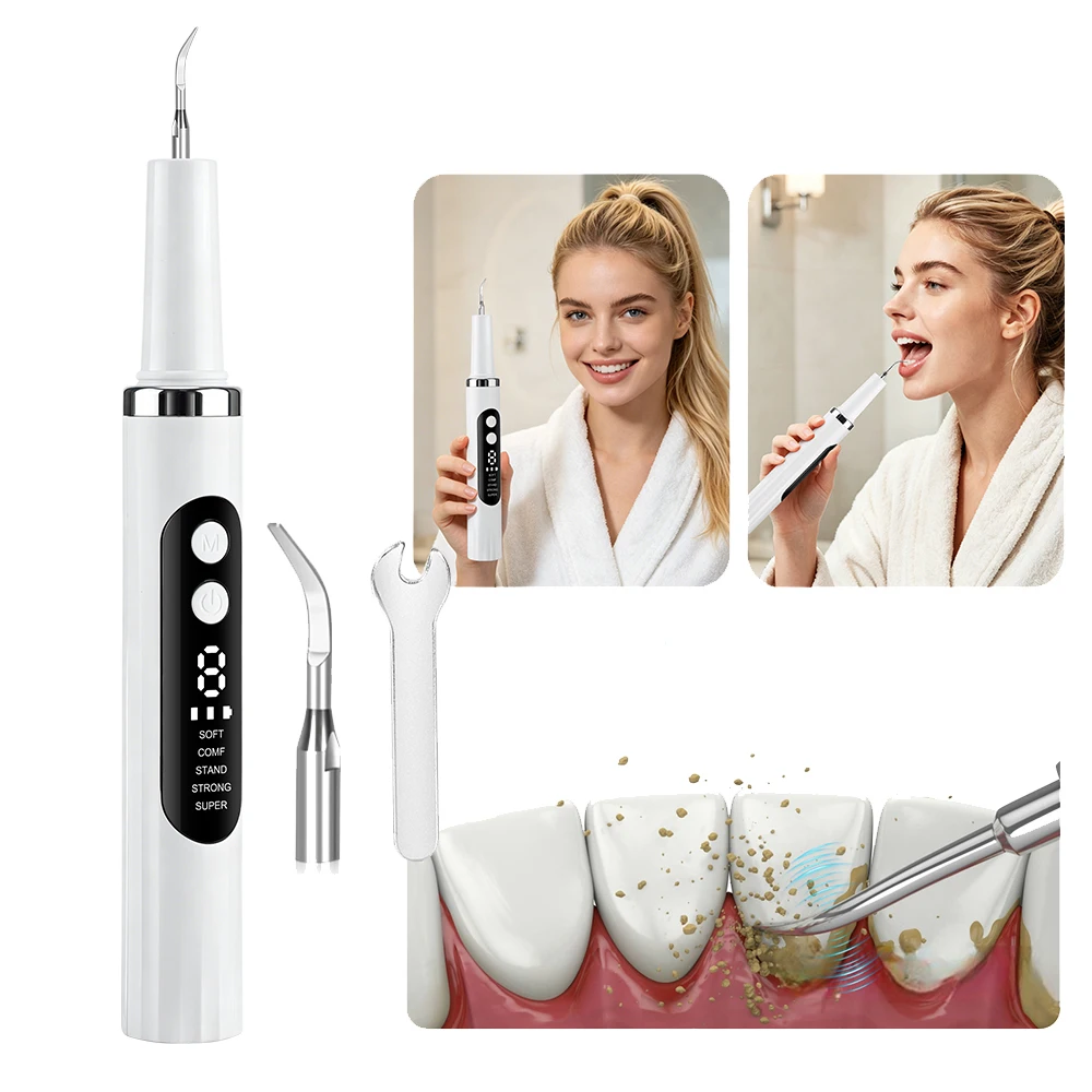 

Tartar Remover for Teeth Electric Ultrasonic Dental Plaque Scaler 5 Modes LED Teeth Cleaning Kit 5 Speed Type-C Rechargeable