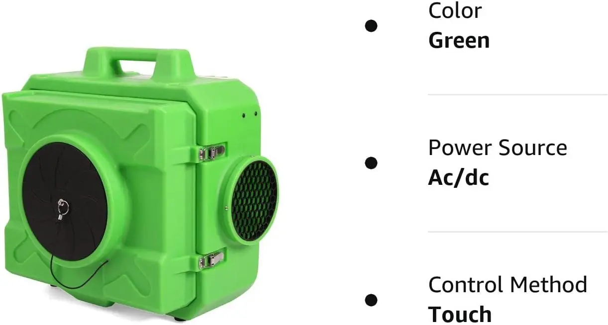 Imagem -06 - Purificador de ar para Hepa500 Purificador de ar Hepa500 Máquina de ar Negativa Roto-moldado Verde Comercial 500cfm