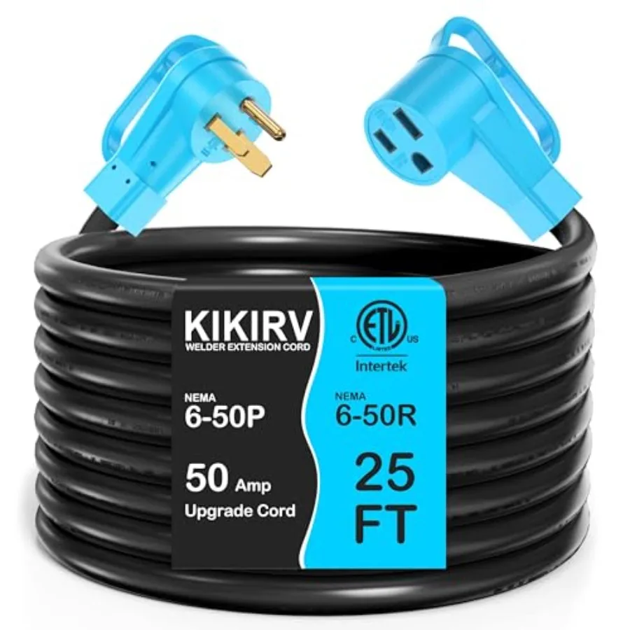 

50Amp 25FT Welder Extension Cord 8 AWG, 250V NEMA 6-50P to 6-50R Heavy Duty Power Extension Cord for Welder Plasma MIG TIG Cutt