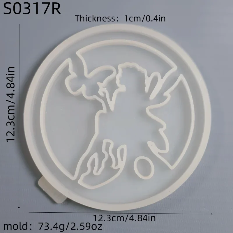 Butterfly Fairy in a Circle Crystal Epoxy Mold DIY Pendant Decorations Handicrafts Resin Molds