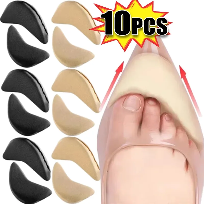 10pcs Soft Toe Plug Women High Heel Pain Relief Insert Shoe Palm Cushion Toe Front Filler Sponge Forefoot Pad Adjustable Insoles