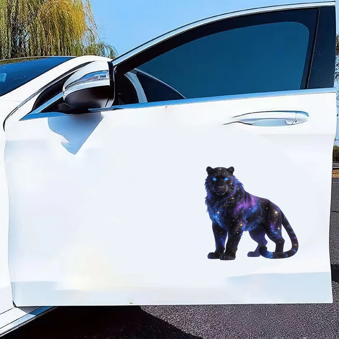 Three Ratels CEE14 Mighty Starry Black Panther Art Wall Stickers for Home Decoration Personalized body decal waterproof