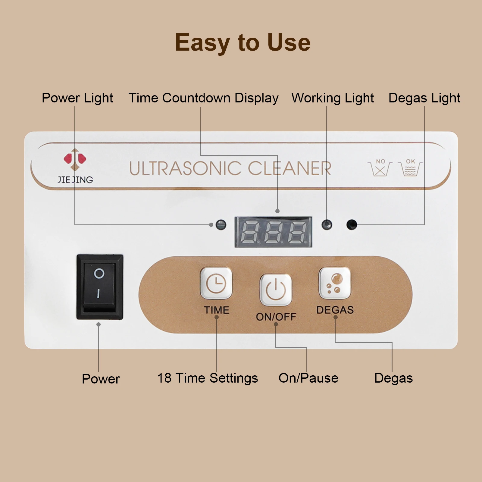 Pembersih Ultrasonik 900 mL, Daya 60W yang Ditingkatkan, Mesin Pembersih Ultrasonik 40kHz untuk Suku Cadang Kecil, Mesin Pembersih Perhiasan, jam tangan, mesin cuci kacamata