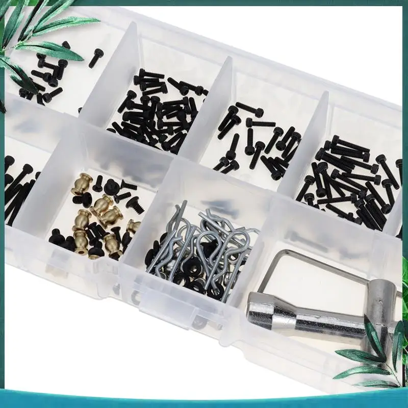 (NEW) 252Pcs M1.4 Screws Fastener Kit Sleeve Hex Wrench Repair Tools For Axial SCX24 1/24 RC Crawler Car Parts Accessories