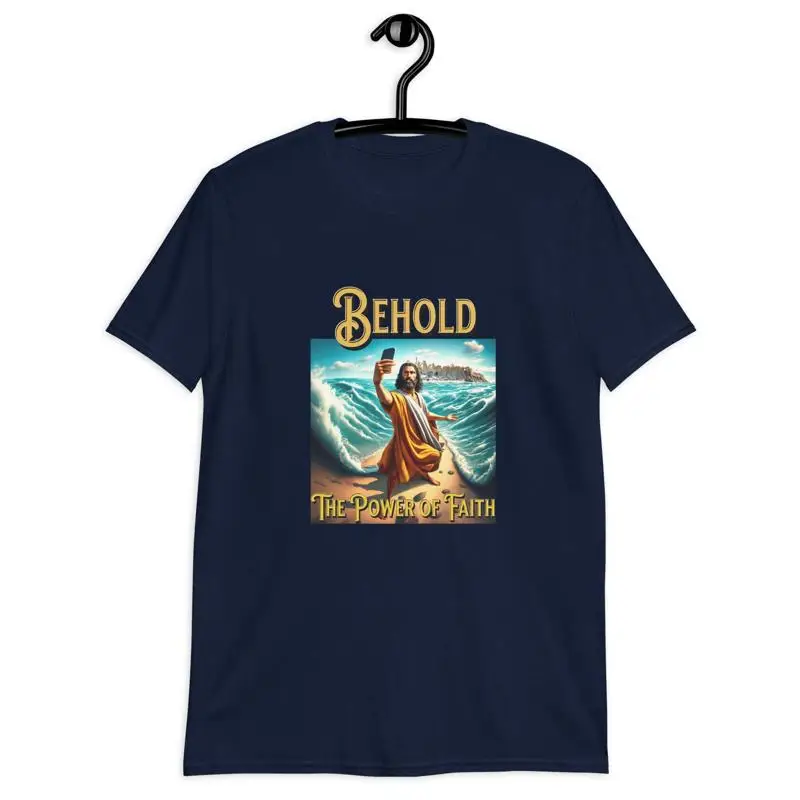 

Рубашка «Мойсе открытое море» за силой веры T, подарок для верующих, забавные саркастические люди, любители селфи