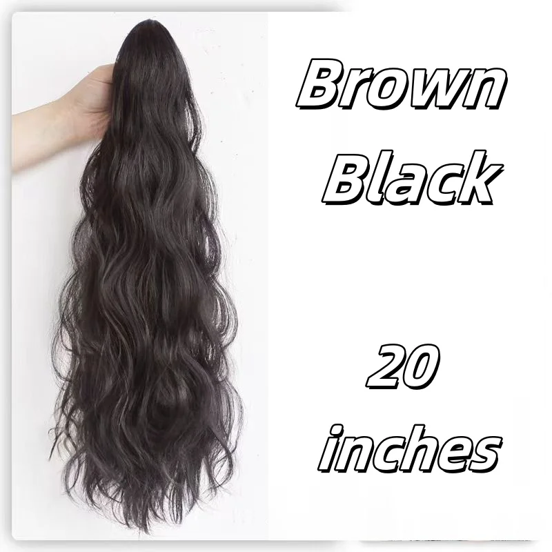 Synthetische hohe Pferdeschwanz-Perücke, Zopf, gewelltes Clip-on-Simulationshaar, erhöht natürlich das Volumen der Haargummi-Frisur, leicht