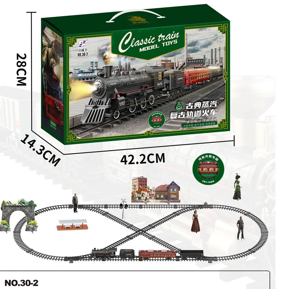 Controle remoto elétrico Train Track Set para crianças, simulação, presente de Natal, brinquedos para a idade 3, 4, 5, 6 +