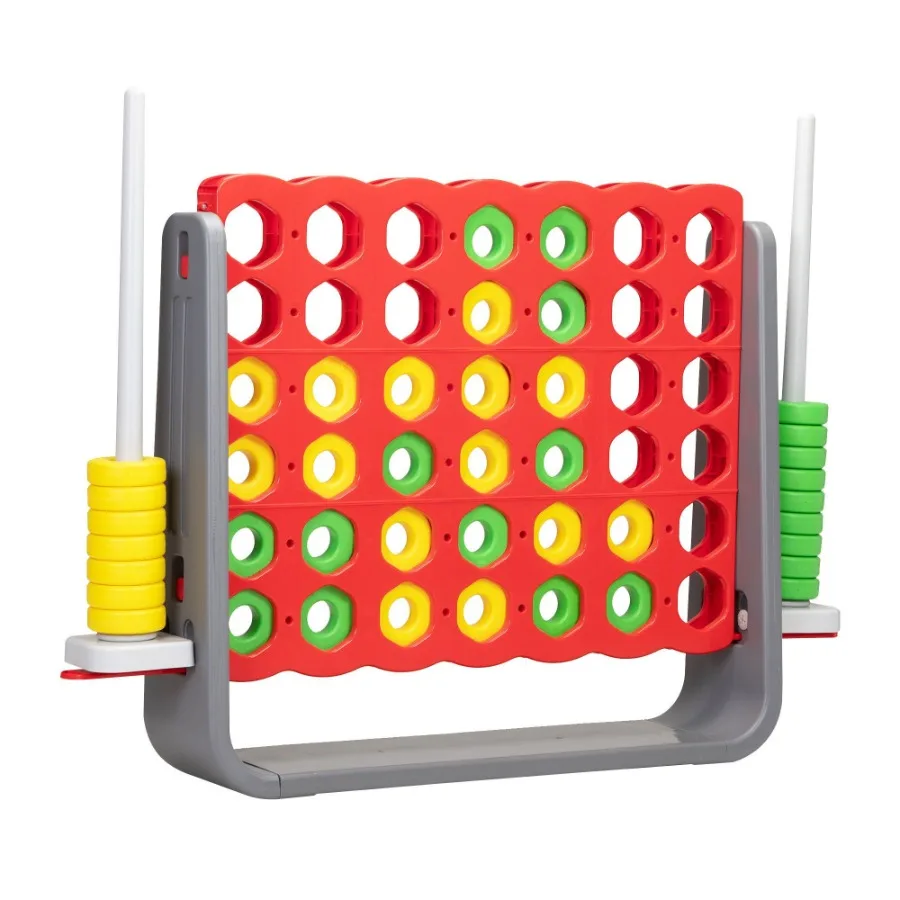 Juego gigante de 4 en fila Juego de exterior e interior para adultos y juguete inteligente Rojo y gris