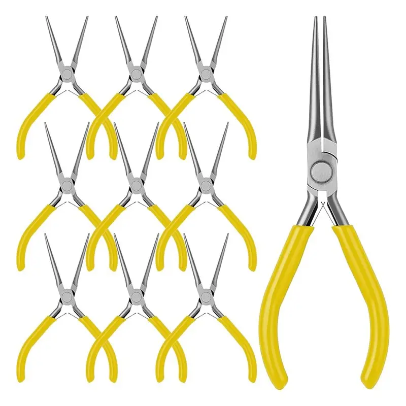 

Набор из 10 мини-плоскогубцев с удлиненными кончиками (6 дюймов) для изготовления ювелирных изделий, обвязки проволокой ~Jul.