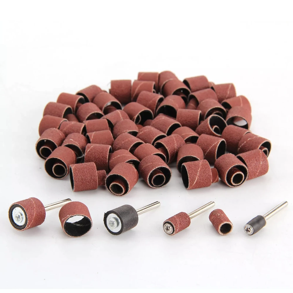 

104Pcs Sanding Drum Sandpaper Ring Kit Sanding Drum Ring with Rod Abrasive Rotary Grinding Head Sandpaper Tools for Woodworking
