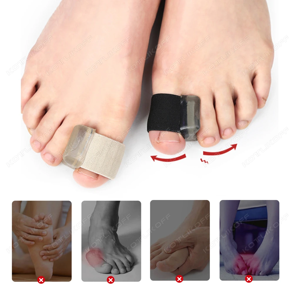 1/2 Pairs Gel Toe Separators Bunion Corrector Hallux Valgus Orthotics Thumb Adjuster Pain Relief Silicone Spacers KOTLIKOFF