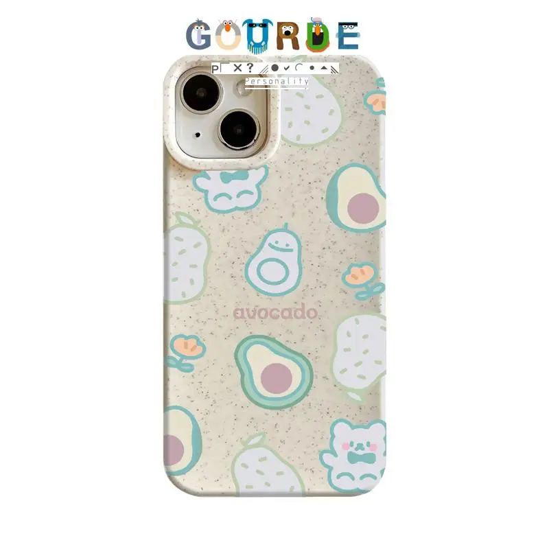 

Gourde Cute avocado cartoon patterns Phone Case for Iphone 16 15 14 12 13 11 Pro Max IP 7 8 Plus Iphon X XS XR Xs Max