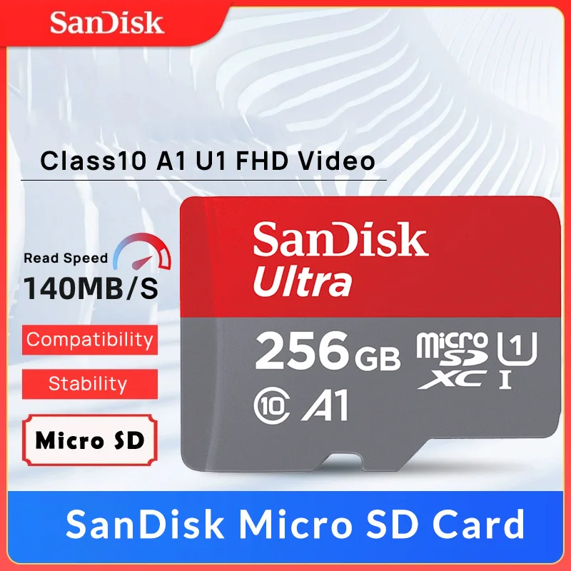 SanDisk Micro SD Memory Card Ultra A1 V10 C10 U1 32GB 64G 128G 256G 512G 1TB TF Flash Card for Camera Phone Nintendo Switch