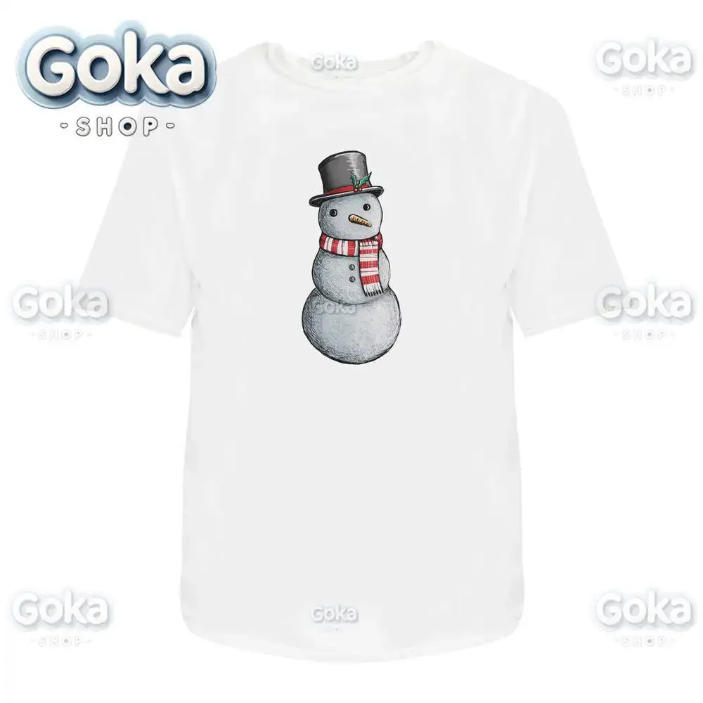 T-shirt graphique bonhomme de neige de Noël pour hommes et femmes, t-shirts College en coton, vêtements Y2K, t-shirt drôle mignon, nouveau