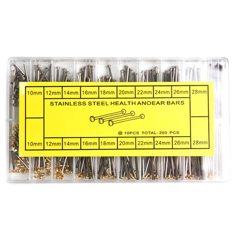 200Pcs/Box 10-28MM Watch Strap Screws Rod Watch Link Pins Clasp Bracelet Rivet End Screw Assortment Set Watch Repair Parts