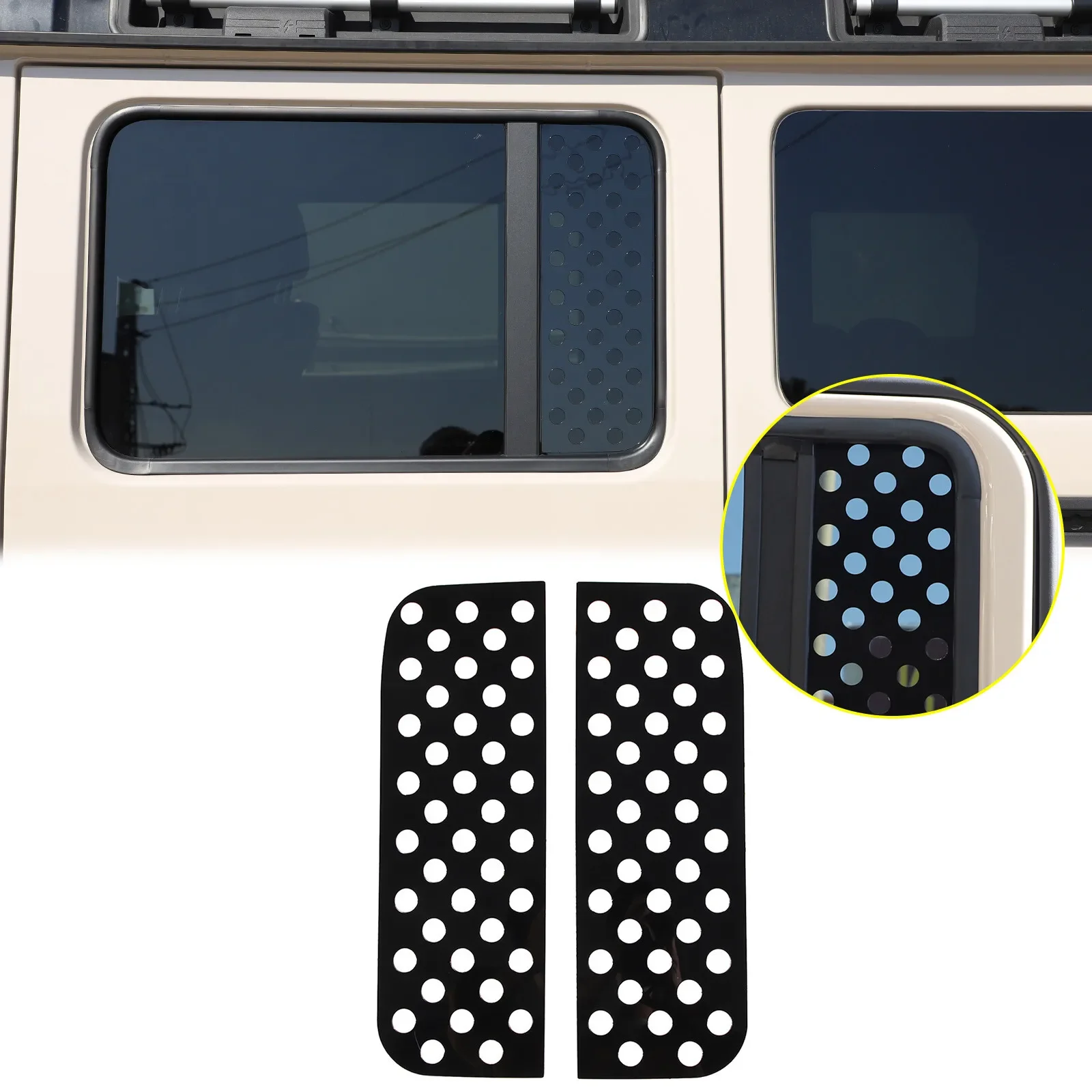 2PCS PVC Precut Car Rear Window Quarter Glass Vinyl Sticker Decorative Decals Car Accessories For Ineos Grenadier 2022-2026