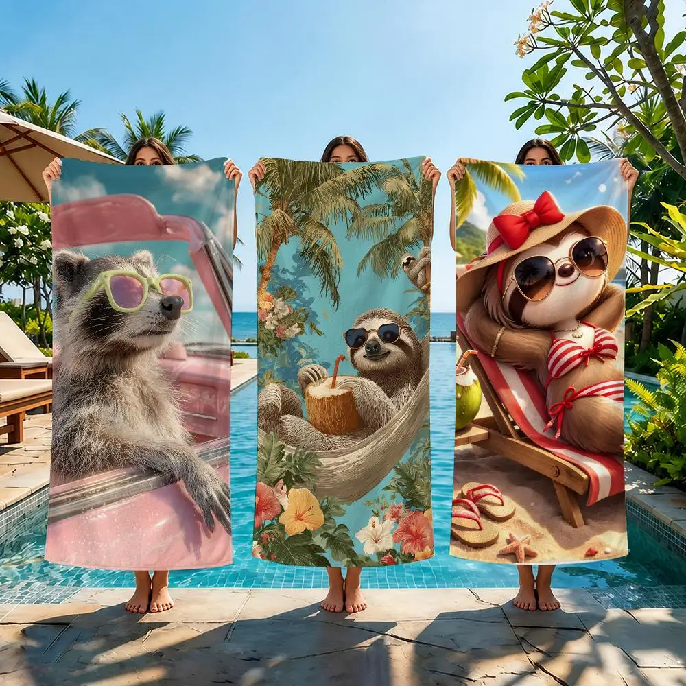 Chill Meerkat Summer Towel Beach Towel Quick Dry Absorbent Bath Towel For Swimming Gym Camping Outdoor Sunbathing
