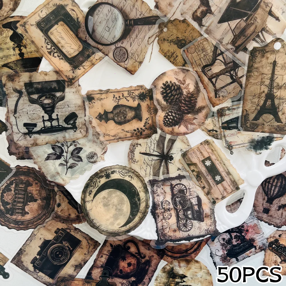 50 Stück Vintage-Etiketten-Graffiti-Aufkleber, Modische, Persönliche, Kreative Trend-DIY-Aufkleber für Scrapbooking, Laptop, Gepäck